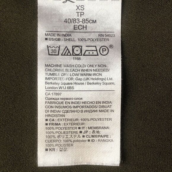 Banana Republic Blouse Ruffle V- Neck & Ruffle 2 Layer Wrist Green Tag Size XS - Picture 12 of 15